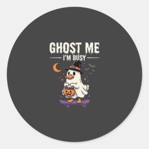 Sticker Rond Conception de skateboard Canard Fantôme Halloween_