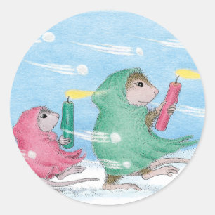 Sticker Rond Conception de souris maison®