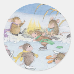 Sticker Rond Conception de souris maison®