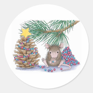 Sticker Rond Conception de souris maison®