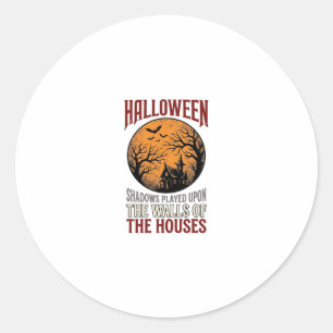 Sticker Rond Conception de T-shirt de Lune de Maison Hantée Hal