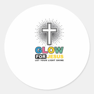 Sticker Rond Conception de t-shirt lumineux de croix chrétienne