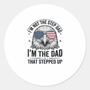 Sticker Rond Conception de T-shirt vintage d'aigle de beau-père