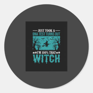 Sticker Rond Conception de test ADN de sorcière d'Halloween