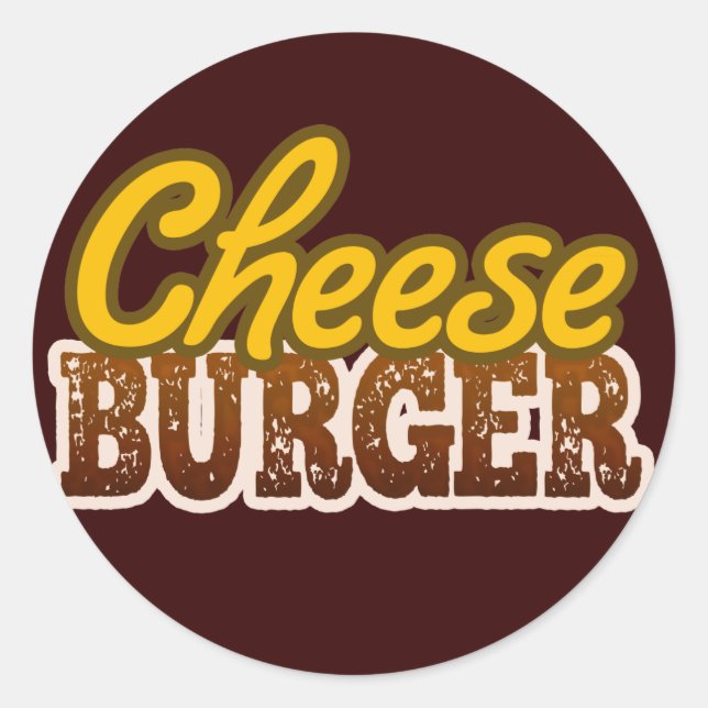 Sticker Rond Conception de texte Cheeseburger (Devant)