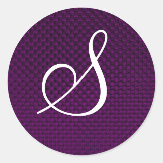 Sticker Rond Conception de tissu monographique (violet)