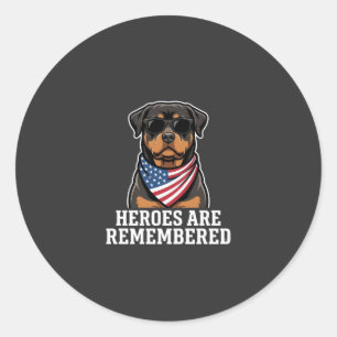 Sticker Rond Conception de vecteur de chien héros Rottweiler pa