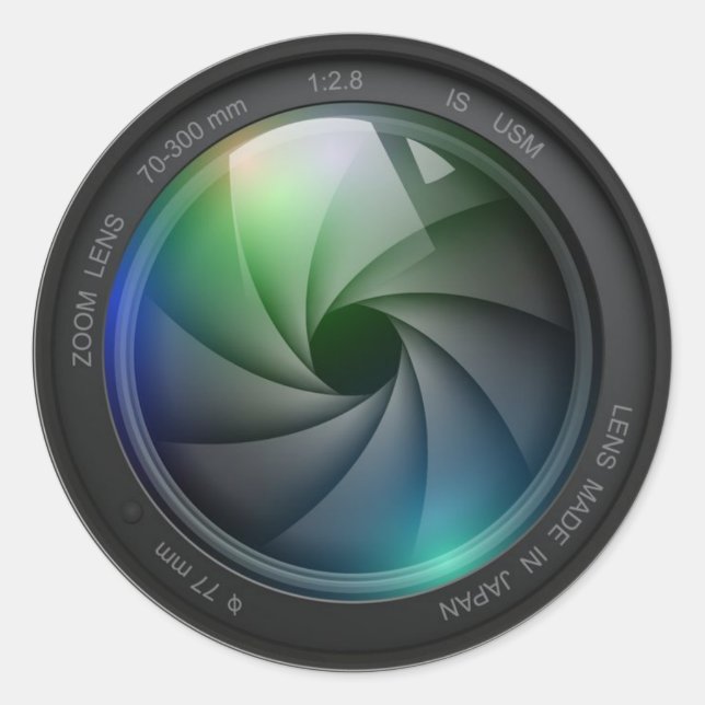 Sticker Rond Conception des lentilles de zoom de l'appareil pho (Devant)