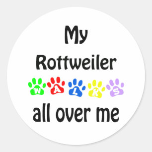 Sticker Rond Conception des marches Rottweiler