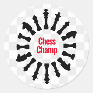 Sticker Rond Conception des pièces d'échecs