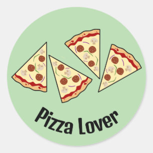 Sticker Rond Conception des tranches de pizza