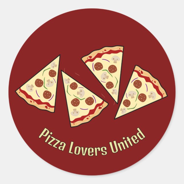 Sticker Rond Conception des tranches de pizza (Devant)