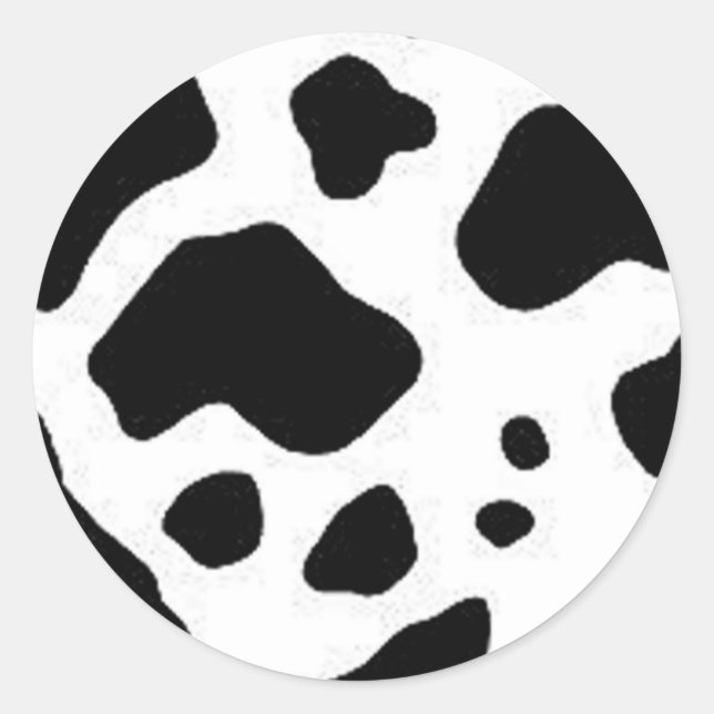 Sticker Rond Conception d'impression de vaches (Devant)