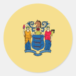 Sticker Rond Conception du drapeau de l'État du New Jersey