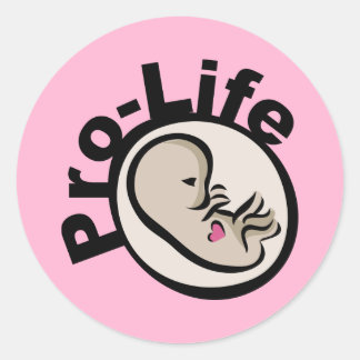 Sticker Rond Conception du foetus pro-vie