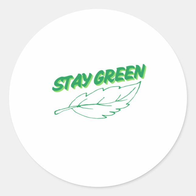 Sticker Rond Conception du texte vert (Devant)