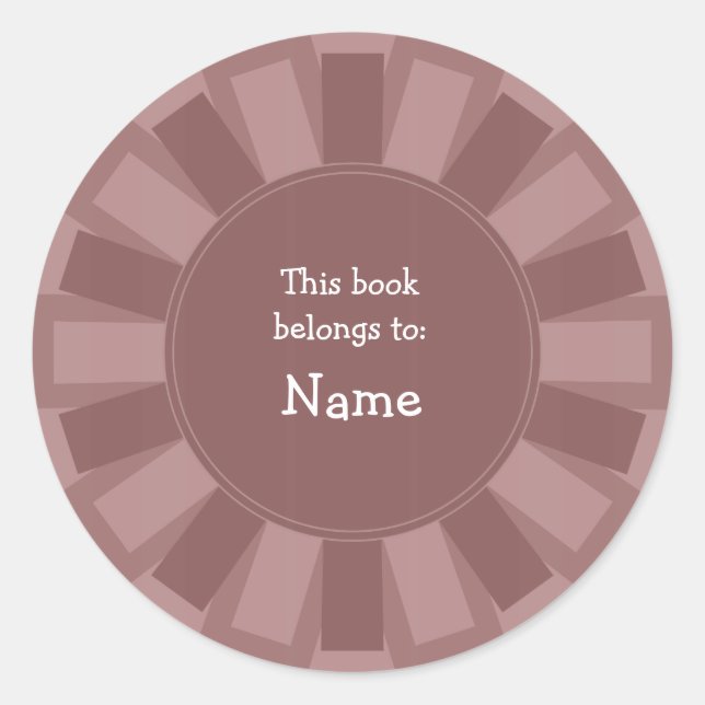 Sticker Rond Conception élégante d'une bibliothèque (Devant)