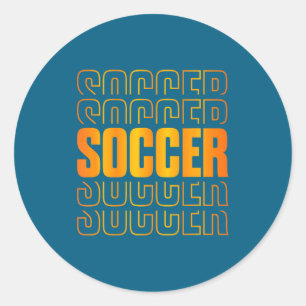 Sticker Rond Conception Empilée Football Or Amateurs De Footbal