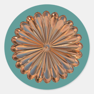 Sticker Rond Conception en cuivre Art déco et en coquille de ve
