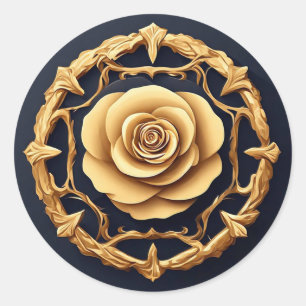 Sticker Rond Conception florale élégante mettant en valeur les
