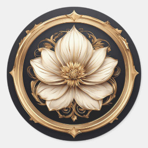 Sticker Rond Conception florale élégante mettant en valeur les