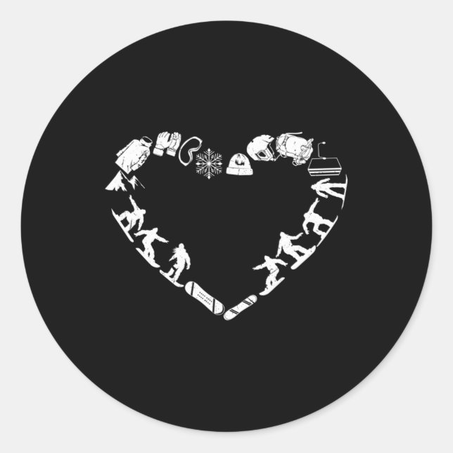 Sticker Rond Conception freeride Snowboarder. Ski Snowboard Sno (Devant)