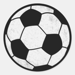 Sticker Rond Conception graphique de football vintage en détres