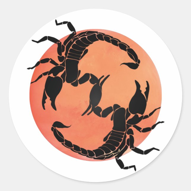 Sticker Rond Conception graphique Tribale Scorpion (Devant)
