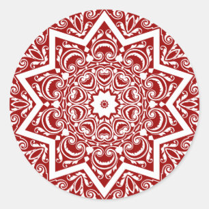 Sticker Rond Conception Mandala Abstraite