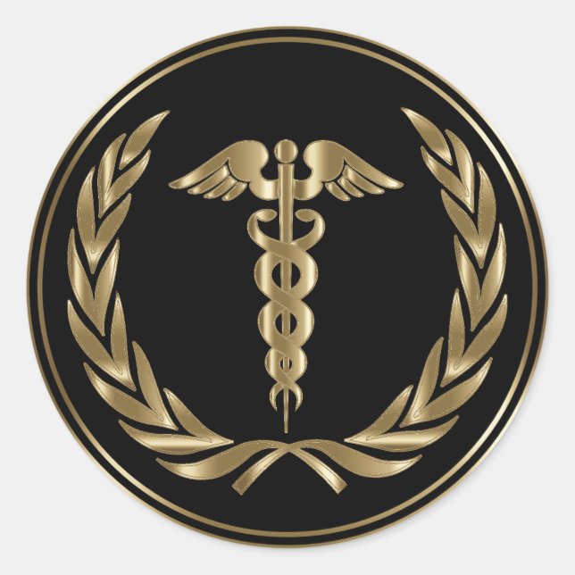 Sticker Rond Conception Médicale des symboles (Devant)