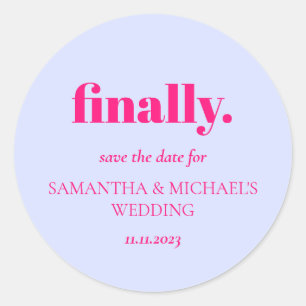 Sticker Rond Conception minimale lilas rose Enfin Sauvegarder D