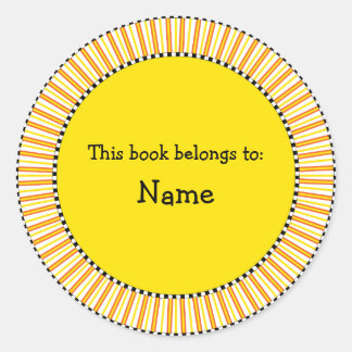 Sticker Rond Conception moderne de la bibliothèque