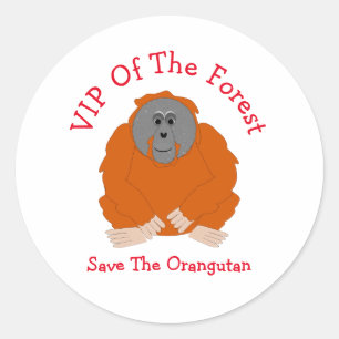 Sticker Rond Conception Orangoutan personnalisée