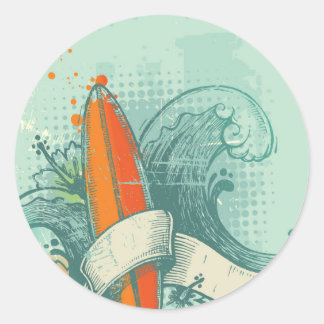Sticker Rond Conception patinée de Surboard