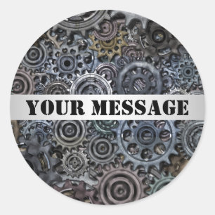 Sticker Rond Conception personnalisable de Steampunk de vitesse