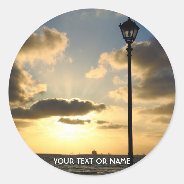 Sticker Rond Conception Personnalisée Avec Votre Propre Photo E (Devant)