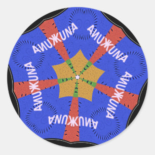 Sticker Rond Conception Tribale Africaine : Hakuna Matata