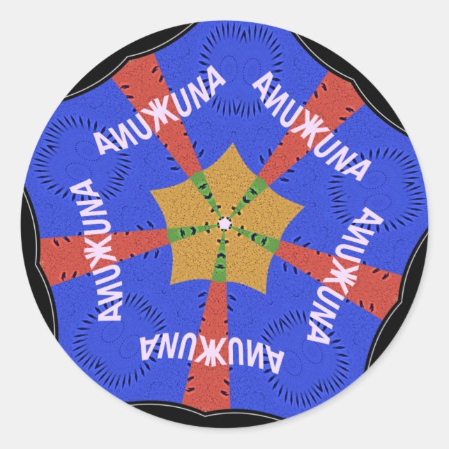 Sticker Rond Conception Tribale Africaine : Hakuna Matata (Devant)