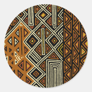 Sticker Rond Conception Tribale Africaine Kuba