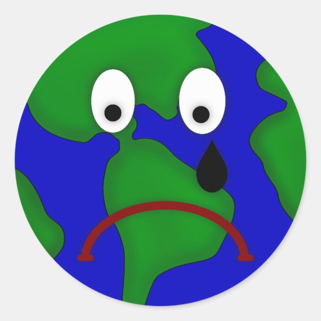 Sticker Rond Conception triste de la terre de planète (Devant)
