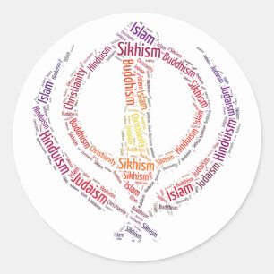 Sticker Rond Conception unique de symbole sikh de khanda