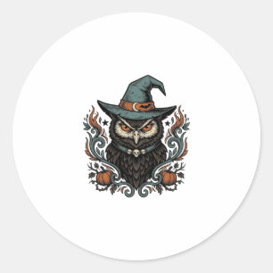 Sticker Rond Conception vectorielle de chapeau de sorcière de h