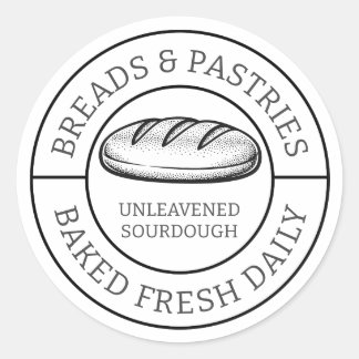 Sticker Rond Conceptions de pains et pâtisseries rustiques Pain