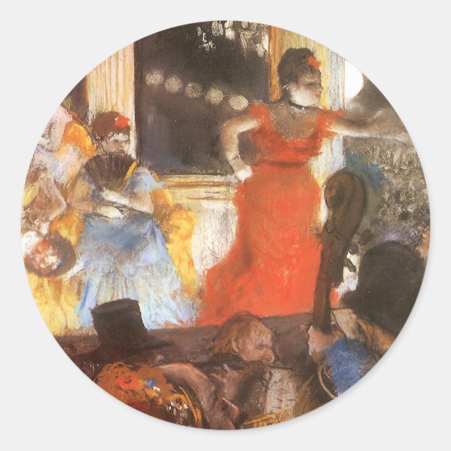 Sticker Rond Concert Café aux Ambassadeurs par Edgar Degas (Devant)