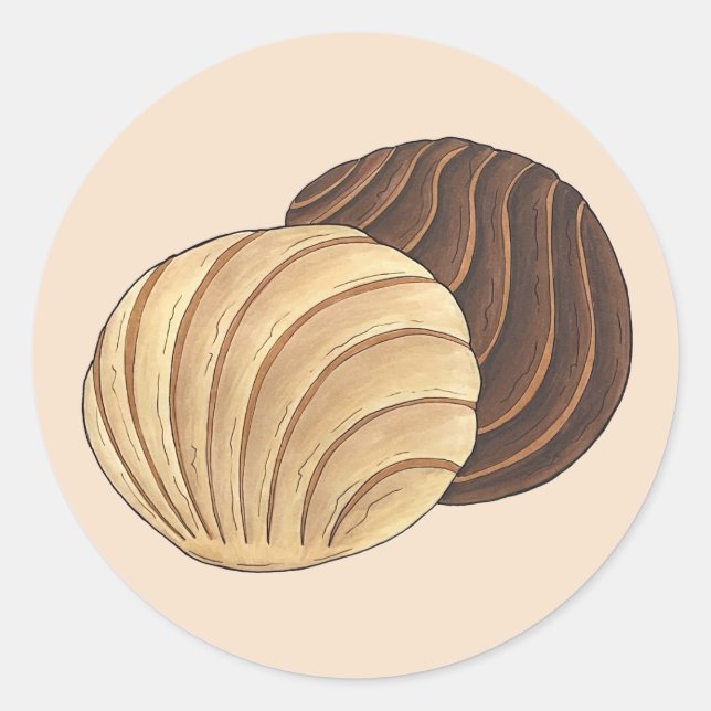 Sticker Rond Conchas Pan mexicain Dulce Sweet Bread Panadería (Devant)
