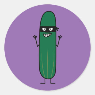 Sticker Rond Concombre Bandito Ninja masqué Sneaky Bandit