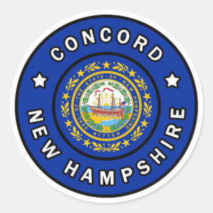 Sticker Rond Concord New Hampshire