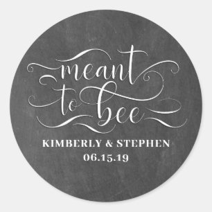 Sticker Rond Conçu Pour Être Mariage Chalkboard