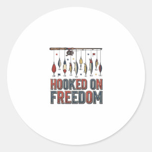 Sticker Rond Conçu pour la liberté Chemise de pêche patriotique