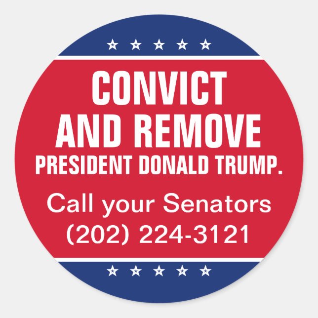Sticker Rond Condamner et révoquer le président du Sénat Donald (Devant)